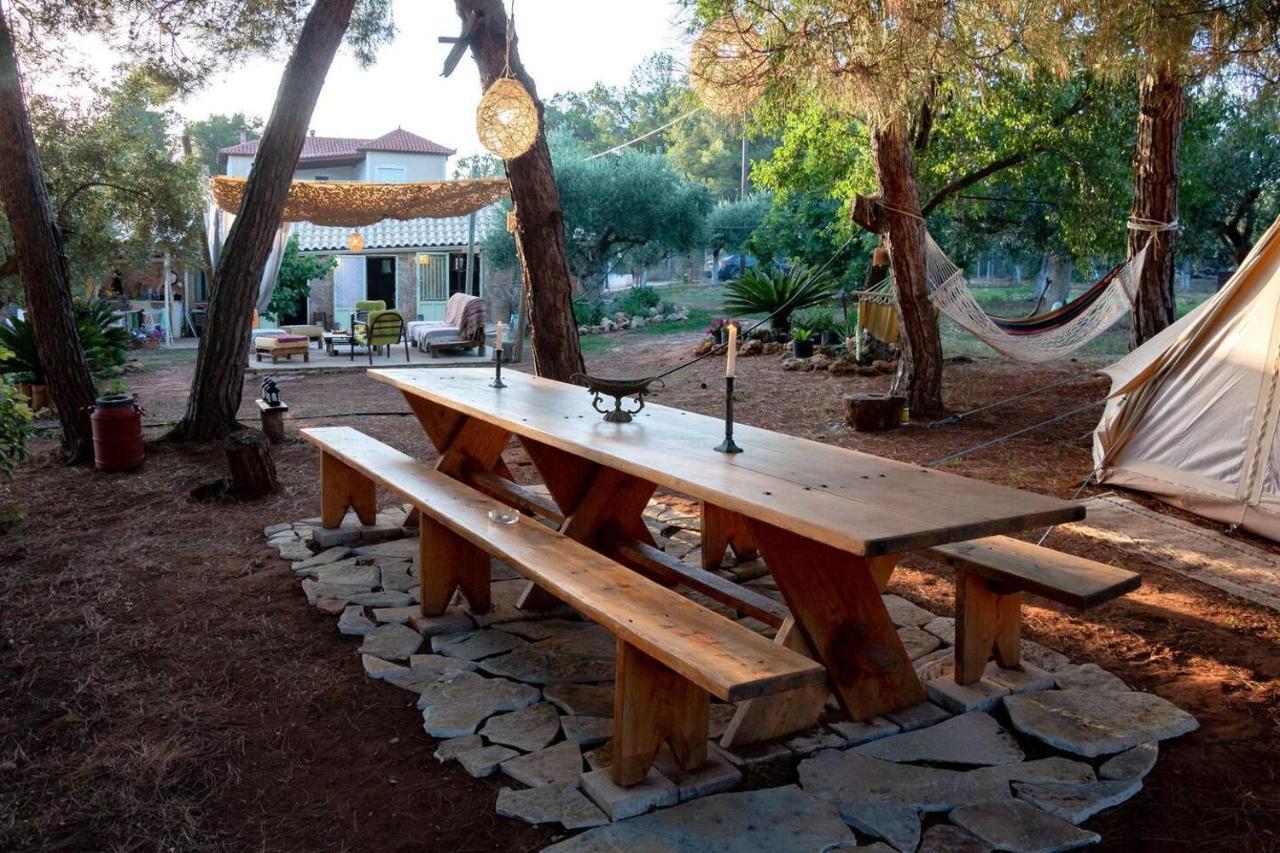 Glamping At A Lovely Tent In Skiaxtro- Marathopoli Villa Ngoại thất bức ảnh